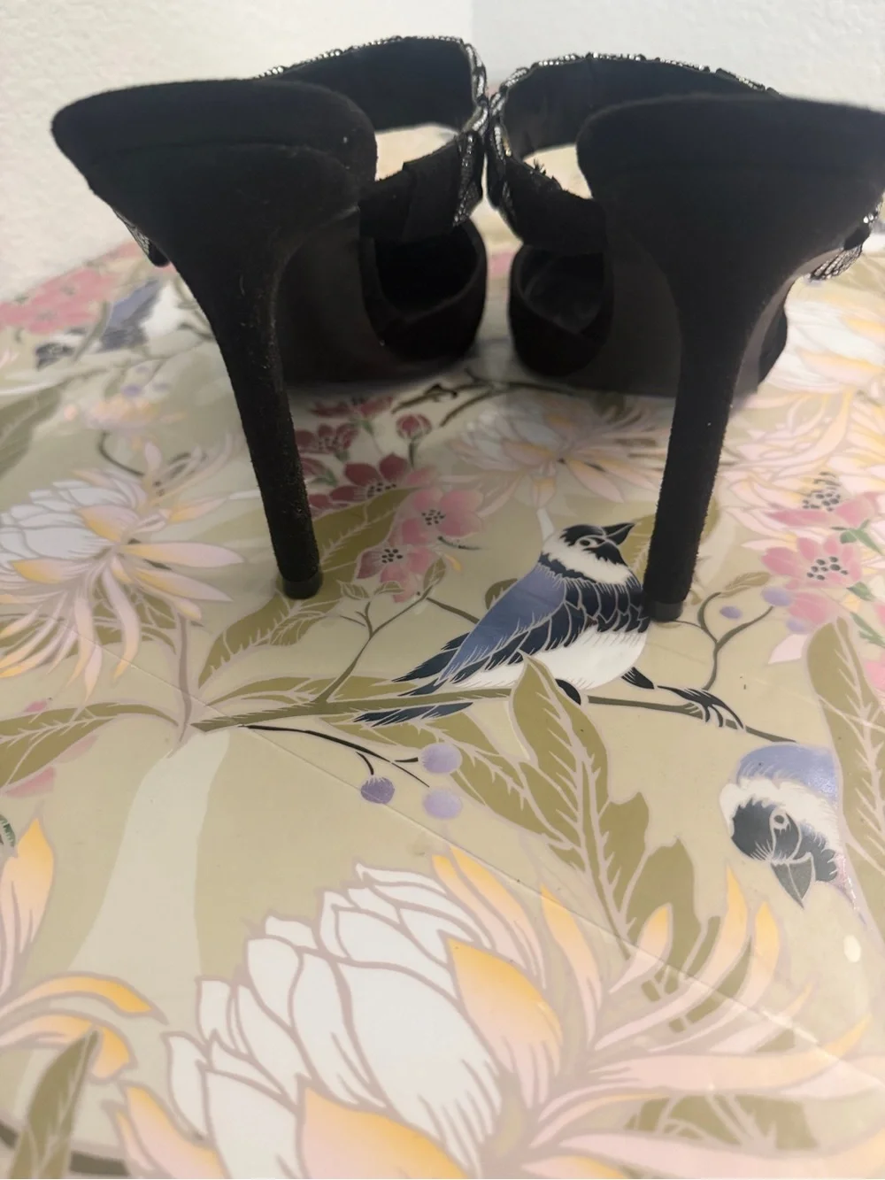 Nine West Black Pointed Toe Heels with Embellished Strap